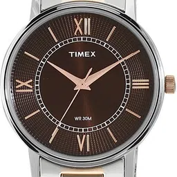timex Brown Dial & Gold-Plated Watch Gift Set Analog Watch- For Couple TW00PR214 image 3
