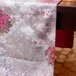 zeba Arthur (12x84) Grey & Pink Polycanvas Table Runner image 2