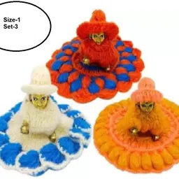 lvi craft Laddu Gopal winter Woolen Dress Pack Of 3 Size no. 3 Dress image 1