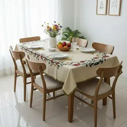 Linen 8 Seater Floral Table Cover-image-3