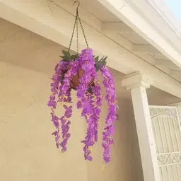 party breeze Artificial Wisteria Vine For Haldi Puja Wedding & Festival Event Decoration Pink Westeria Artificial Flower image 4