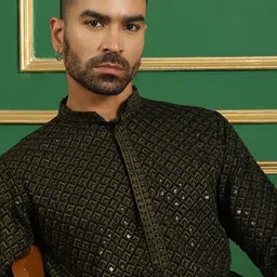 jompers Men Embroidered Pure Cotton Straight Kurta-picture-25