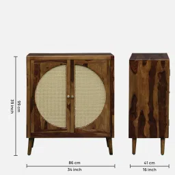 woodsworth from pepperfry Albans Sheesham Wood Cabinet in Provincial Teak Finish image 2