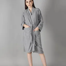 superior Full Grey Medium Bath Robe-picture-23