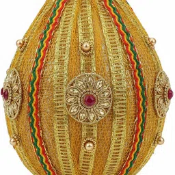 lakshe ki dukaan Golden Decorated Shagun Nariyal (design may vary) Decorative Showpiece - 14 cm-picture-21