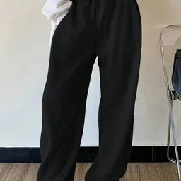 progeny Women Solid Black Track Pants image 3