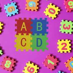 shoptoall 36 Pieces Mini ABCD Alphabet Blocks Puzzle Foam Mat for Kids image 2
