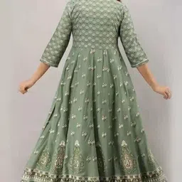 jayesh creation Women Printed Viscose Rayon Anarkali Kurta image 2