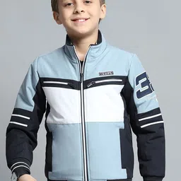 Monte Carlo Boys Mock Collar Colourblocked Casual Lightweight Bomber Jacket-image-62