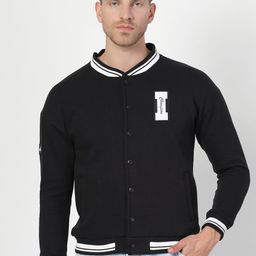 Invincible Men Brand Logo Varsity Jacket with Patchwork-picture-29