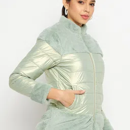 Duke Mock Collar Faux Fur Padded Jacket image 2