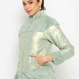 Duke Mock Collar Faux Fur Padded Jacket image 5