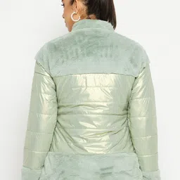 Duke Mock Collar Faux Fur Padded Jacket image 3