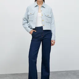 Koton Checked Cotton Denim Jacket image 4