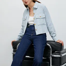 Koton Checked Cotton Denim Jacket image 2