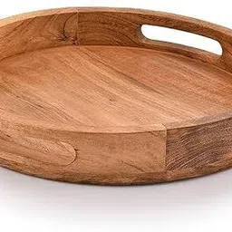 handcrafto Wooden serving Tray In Round Design Tray-picture-16