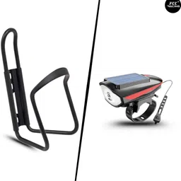 fcc racing Bicycle Aluminium Bottle Cage and Front Solar Light Combo Solar Charging Light & Bicycle Bottle Holder image 5