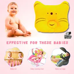 kotton candy Cat Velvet, Baby Head Shaping Takiya Soft Pillow Newborn Polyester Fibre Toons & Characters Baby Pillow Pack of 1 image 4