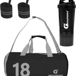 groupers Gym Duffle bag for women ll SPD Sipper Bottle ll Wrist Band ll fitness Kit- 18 Fitness Accessory Kit Kit-picture-21