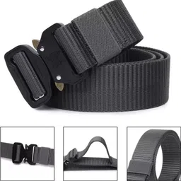 luxury leather Men Casual, Formal, Evening, Party Grey Nylon Belt image 2
