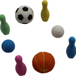 neoinsta shopping 8pc sports erasers in a set for kids Non-Toxic Eraser image 4