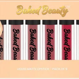 baked beauty Matte Liquid, Long Lasting Mini Lipstick Set, Waterproof, Pack of 9-picture-14