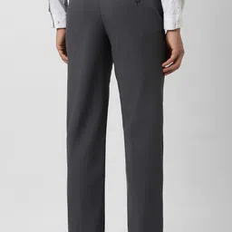 van heusen Men Slim Fit Grey Silk Blend Trousers image 3