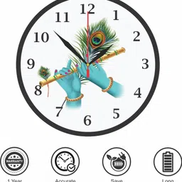 radhe custom arts Analog 25 cm X 25 cm Wall Clock image 3