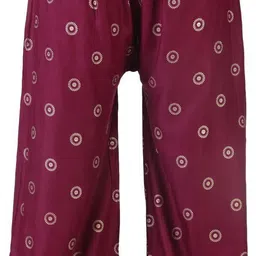 binish Women Regular Fit Maroon Viscose Rayon Trousers-picture-11