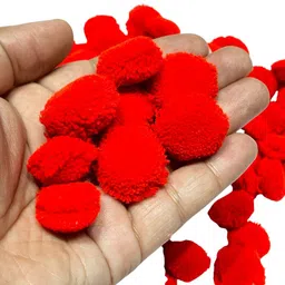 crafts haveli Red Pom Poms 100 pc image 3