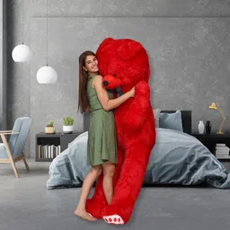 3 feet red teddy bear / soft Red teddy bear for pleasant Gift - 91 cm (Red) - 90 cm-image-3