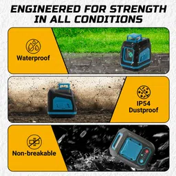tomahawk COM-5500- 2 Line Laser Cross Line Leveller 131 Ft Green Beam Precision with 360° Magnetic Holder Magnetic Line Level image 3