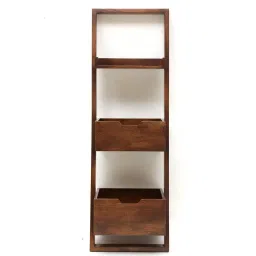 woodenmood Beguiling Brown Mango Wood Magazine Rack image 2