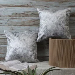mfd home furnishing Grey Velvet Solid 16x16 inches Cushion Covers (Pack of 2)-picture-40