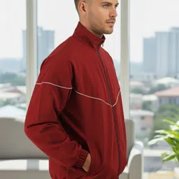 CHKOKKO Solid Men Wind Cheater image 3