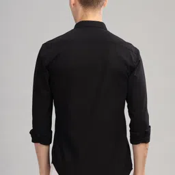 london trance Men Slim Fit Solid Spread Collar Casual Shirt image 2