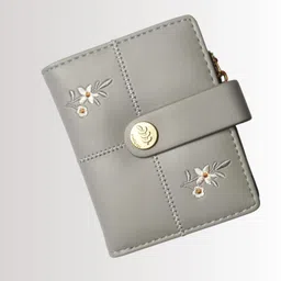 Women Casual Grey Artificial Leather Wrist Wallet-image-17