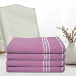 athom living Multicolor Cotton Solid 500 GSM Bath Towels (4Pcs)-picture-43