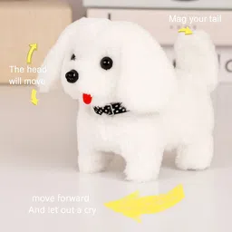 troliver Walking Barking Plush Toy Dog with Red Collar image 3