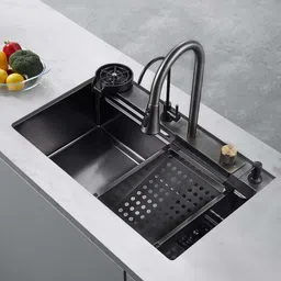 Pull-down Faucet, Anti Scratch Design 304 Grade Stainless Steel 30 x 18 x 10 Inch Kitchen Sink Vessel Sink-image-16
