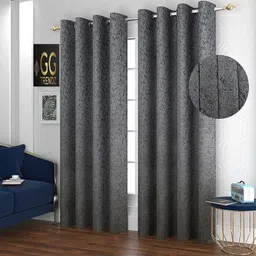 luzdecor 152.4 cm (5 ft) Velvet Blackout Window Curtain (Pack Of 2)-picture-22