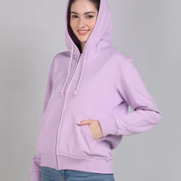 alan jones Women Full Sleeve Solid Hooded Sweatshirt image 4