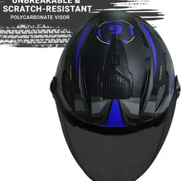 steelbird SBA-6 7Wings Gravity Open Face Helmet, ISI Certified Helmet Motorbike Helmet image 3