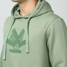 wrogn Men Full Sleeve Solid Hooded Sweatshirt image 5