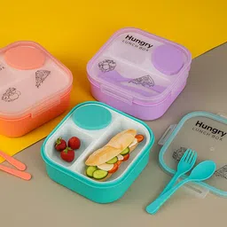 shop versa Hungry Lunch Box | BPA Free Leakproof Tiffin for Kids & Office Use 4 Containers Lunch Box image 3