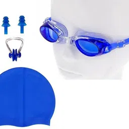 syndicate SW1600 Swimming Kit Contain Premium Quality Anti Fog Swimming Goggle, 2 Ear Plugs and 100% Silicone Swimming Cap Swimming Kit-picture-23