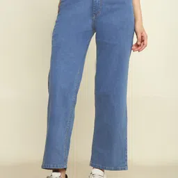 zayla Women Flared High Rise Blue Jeans-picture-24