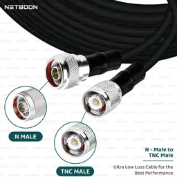 Netboon HLF 400 Low Loss RF Coaxial Cable With N Male to TNC Male Connector 5 Meters For Antenna Amplifier image 3