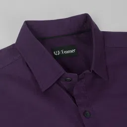 foomer Men Regular Fit Solid Spread Collar Casual Shirt image 5