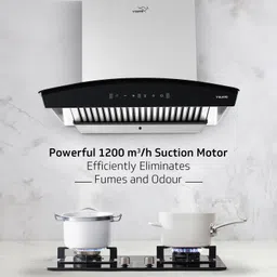 v-guard A10 Auto Clean 60cm|Touch & Gesture Control | Powerful Section Wall Mounted Stainless Steel 1400 CMH Chimney image 3